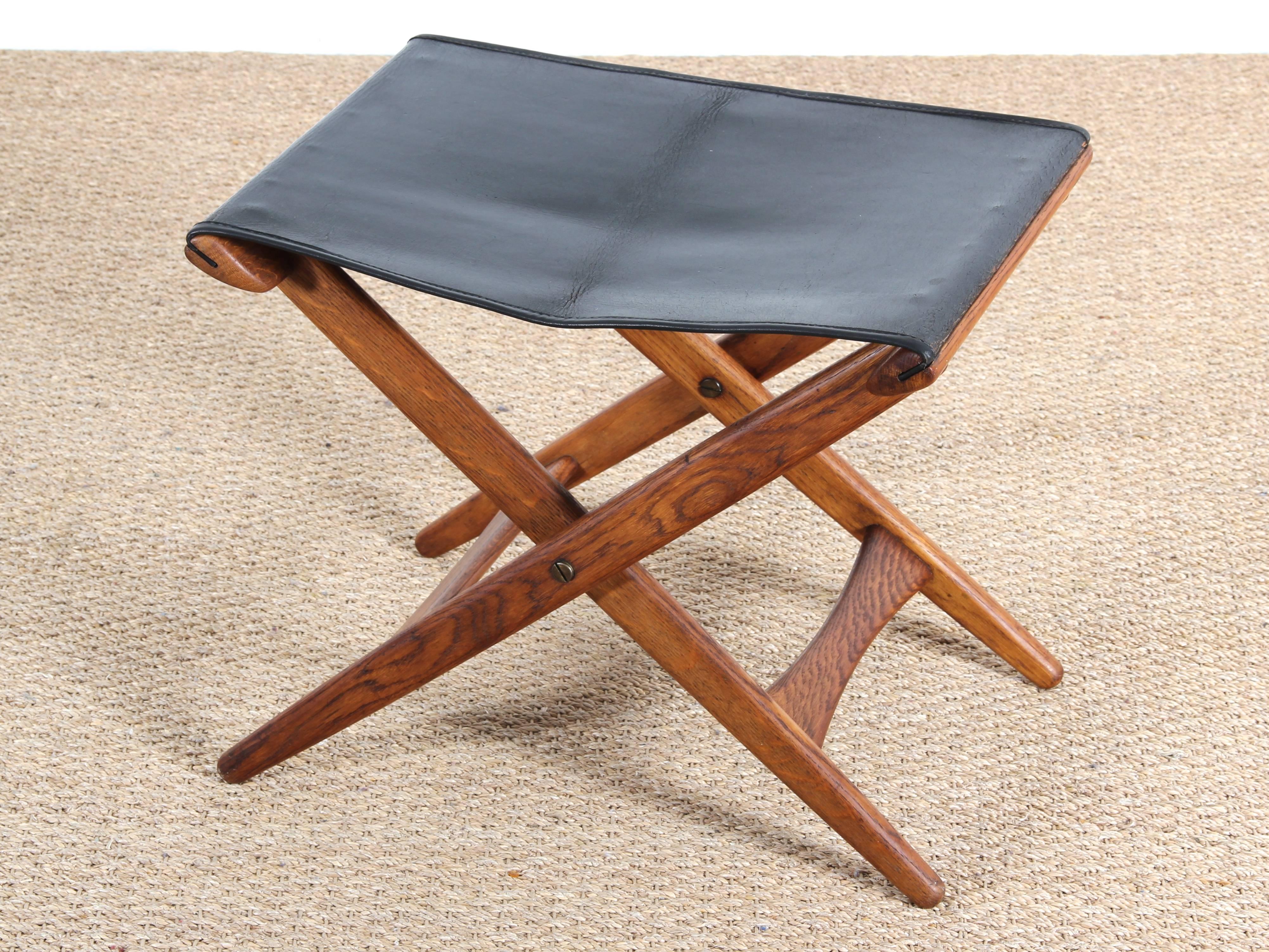 Danish Mid-Century Folding Stool by Östen Kristiansson In Excellent Condition In Courbevoie, FR