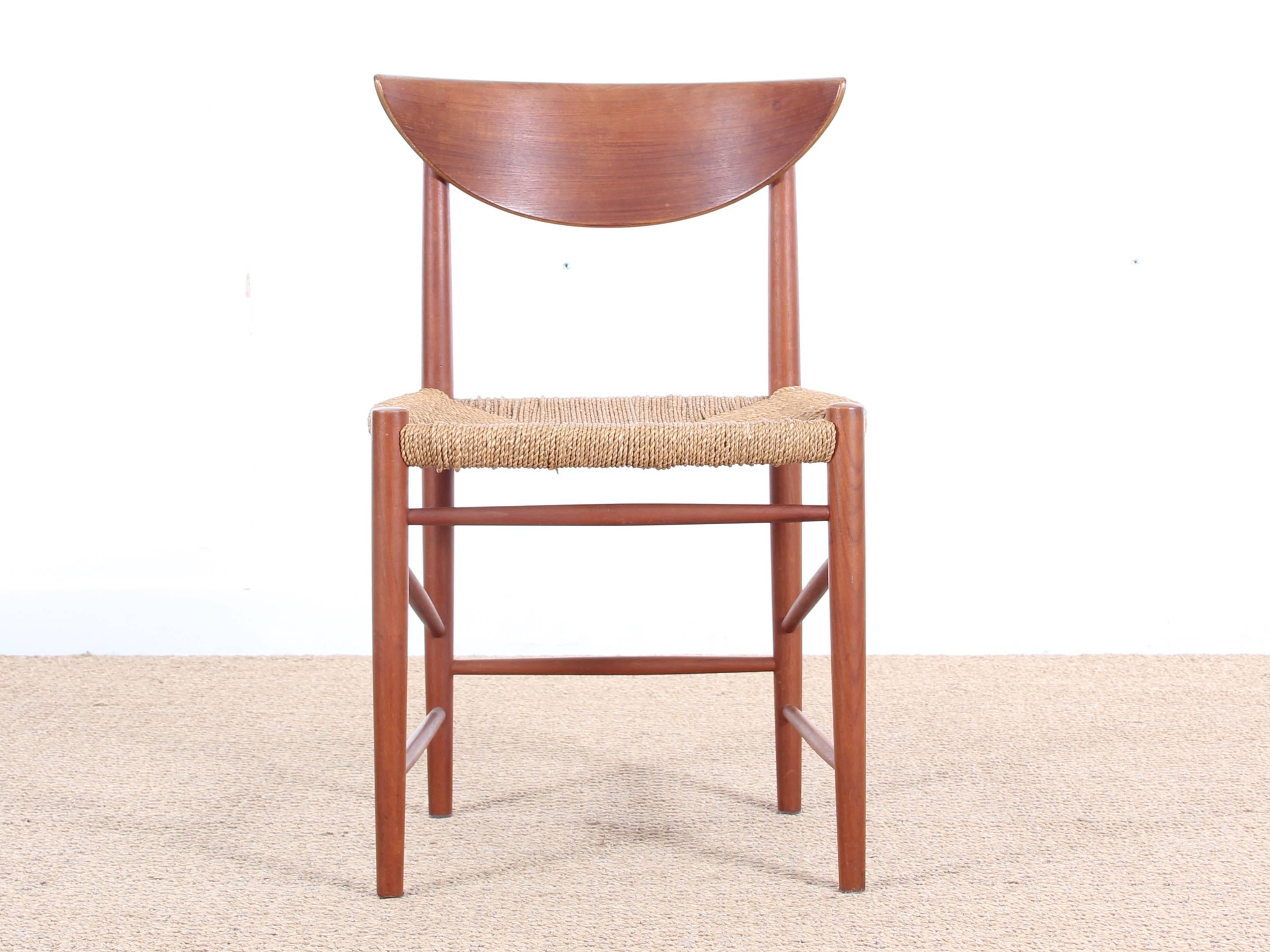 Mid-Century Modern Danish Pair of Armchairs and Set of Six Chairs in Teak 2