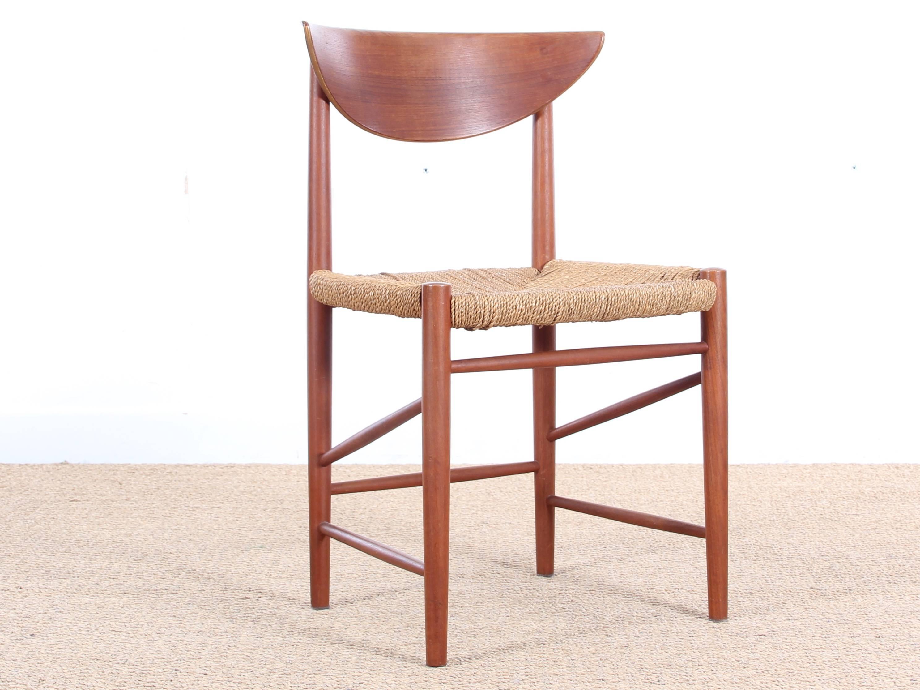 Mid-Century Modern Danish Pair of Armchairs and Set of Six Chairs in Teak 5