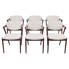 Ein dänisches Set aus 6 Stühlen aus Palisanderholz von Kai Kristiansen aus der Mitte des Jahrhunderts, Modell 42
