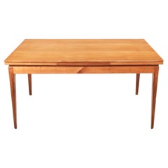 Swedish mid-century modern dining table with 2 extension leaves