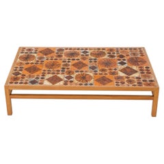 Ceramic tile top coffee table, designed by Tue Poulsen.