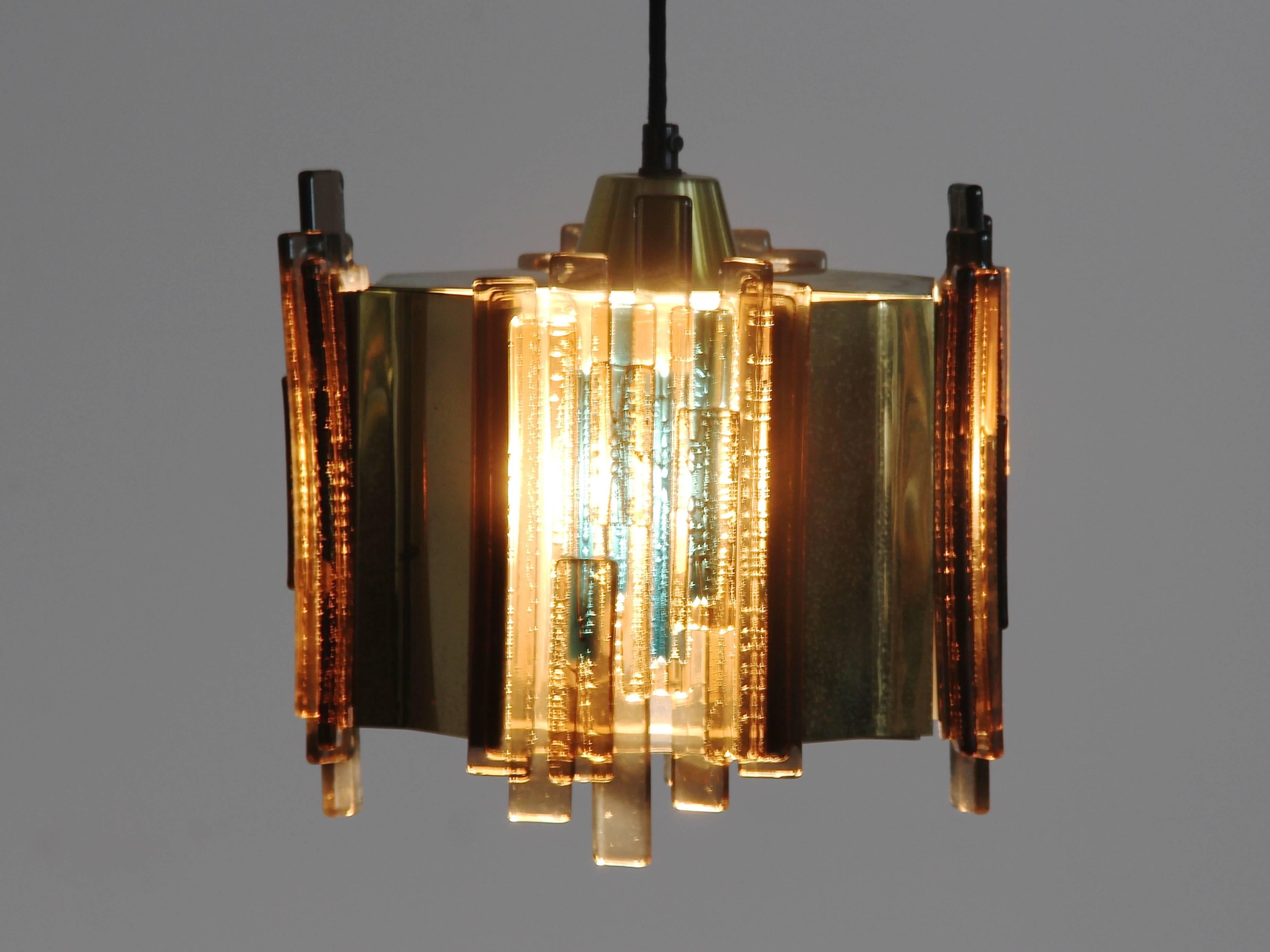 Mid-20th Century Mid-Century Modern Scandinavian Pendant Lamp in Glass by Carl Fagerlund