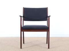 Mid-Century Modern Pair of Armchairs in Mahogany Model PJ-412 by Ole Wanscher