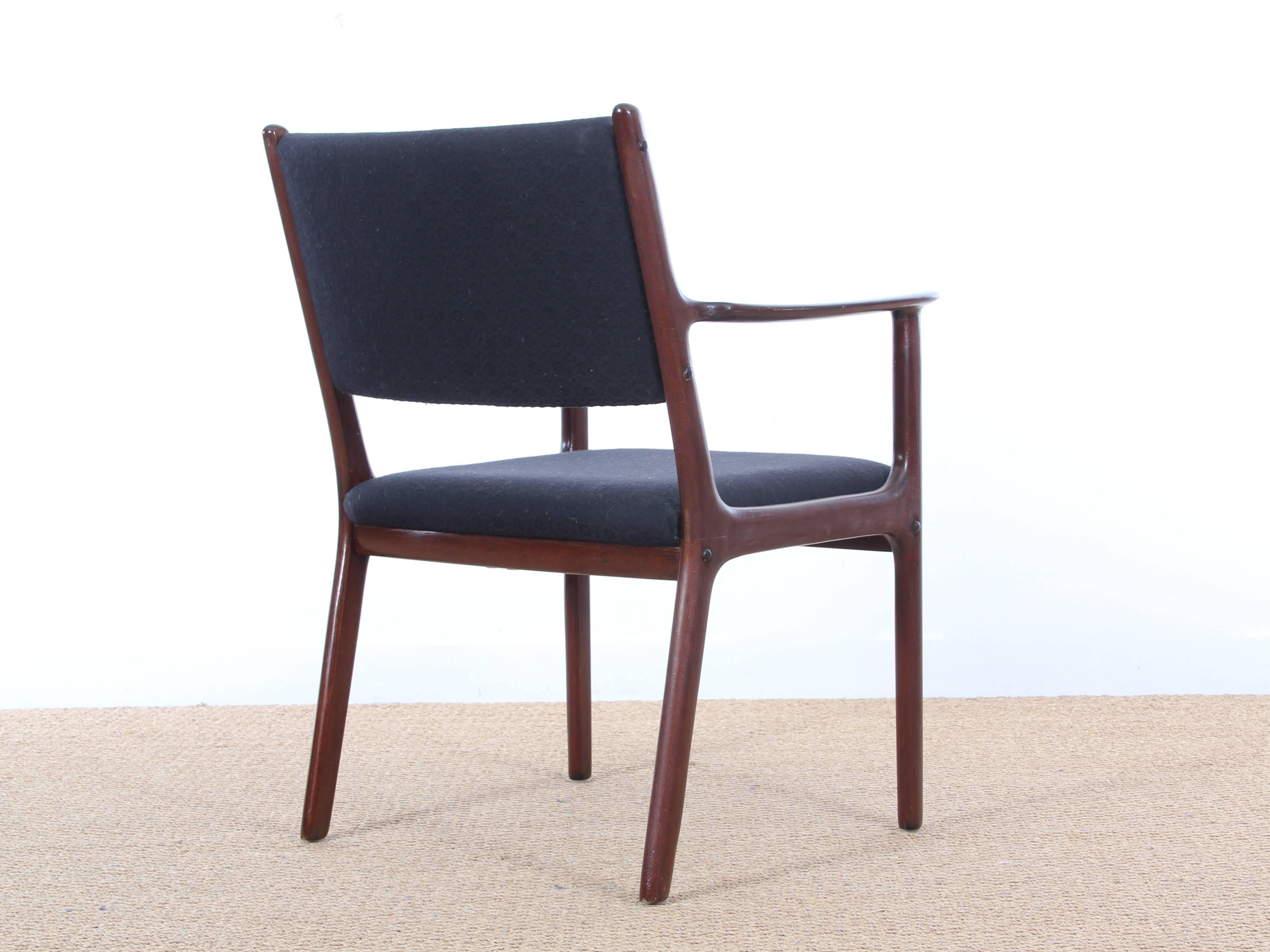 Mid-20th Century Mid-Century Modern Pair of Armchairs in Mahogany Model PJ-412 by Ole Wanscher