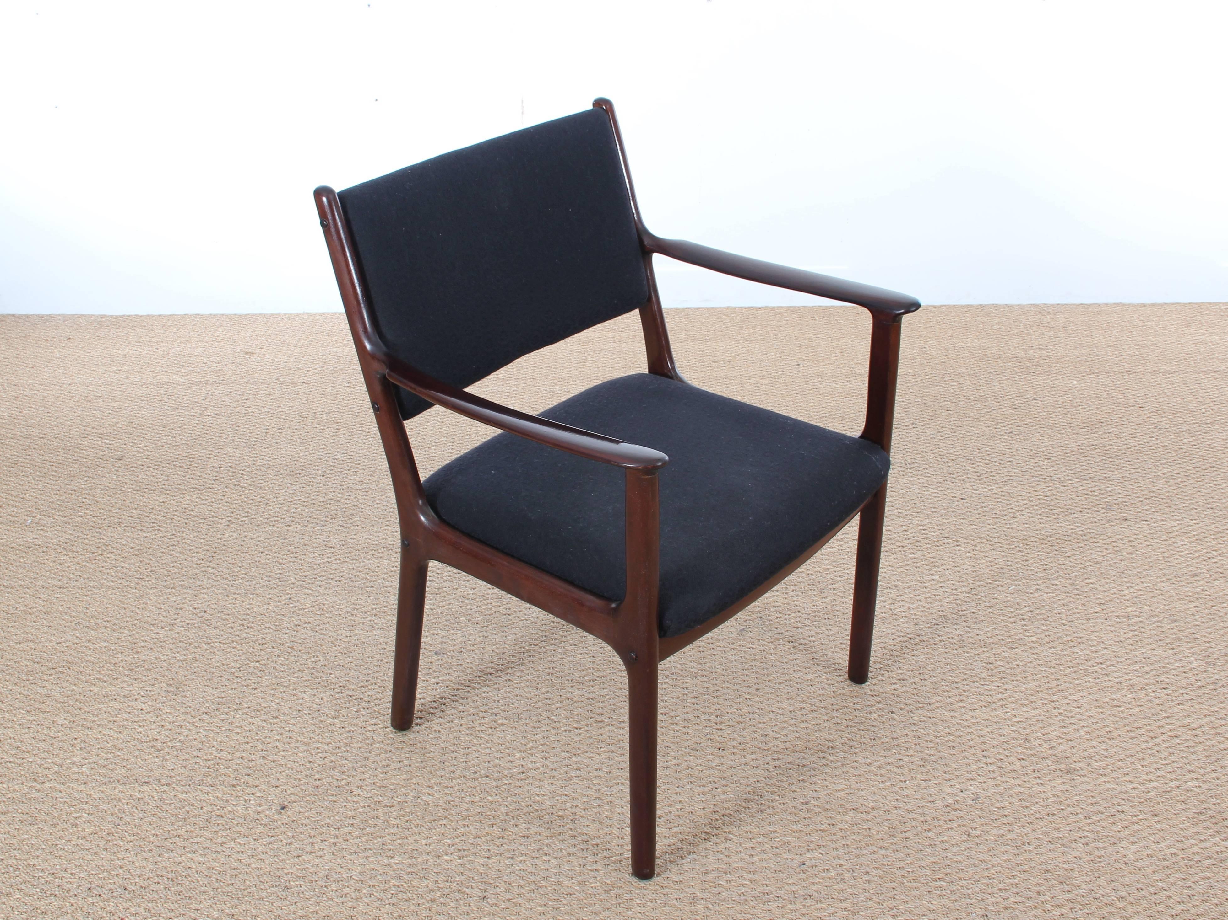 Mid-Century Modern Pair of Armchairs in Mahogany Model PJ-412 by Ole Wanscher 2