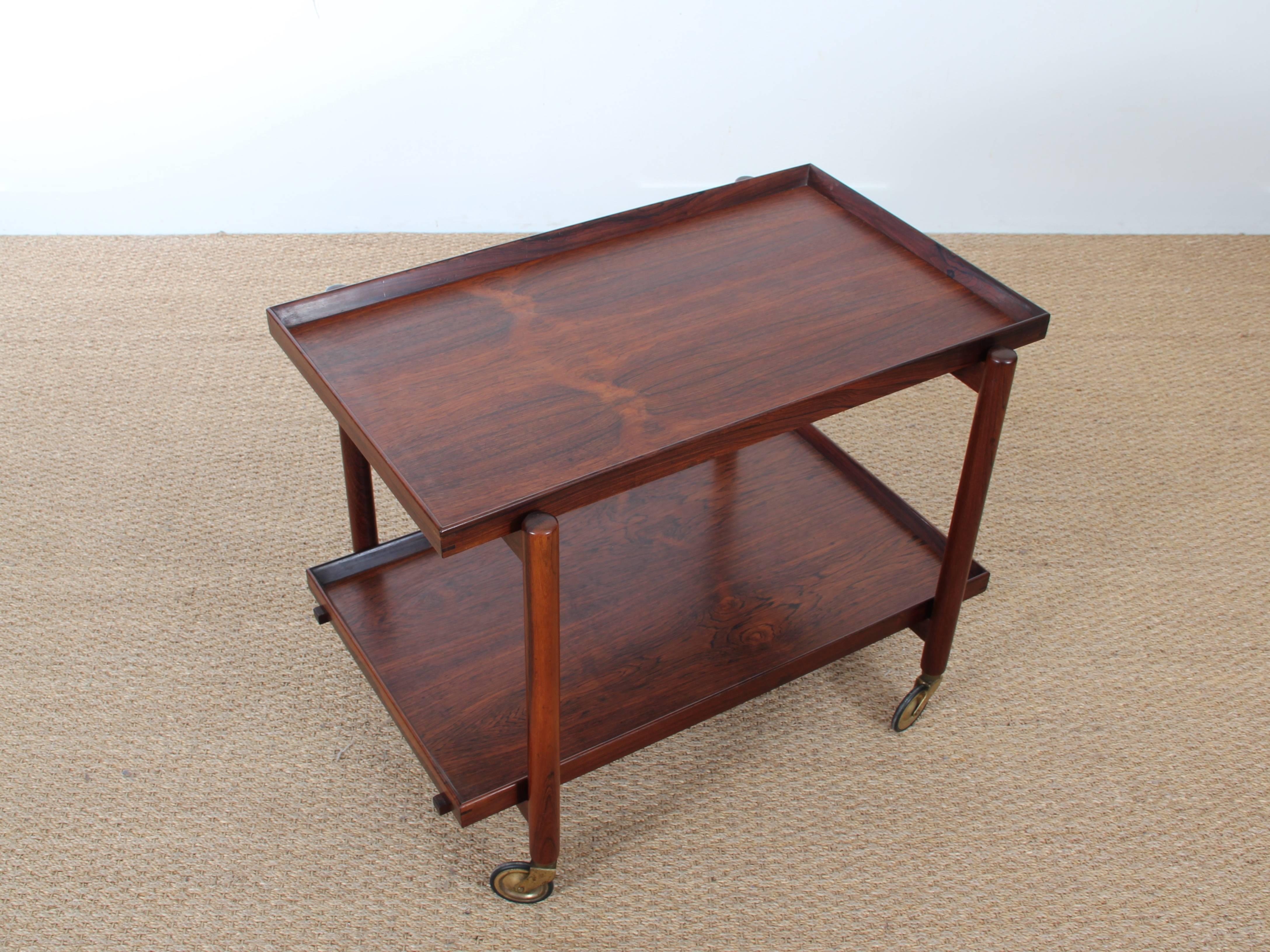 Mid-20th Century Mid-Century Danish Serving Cart in Rosewood by Poul Hundevad