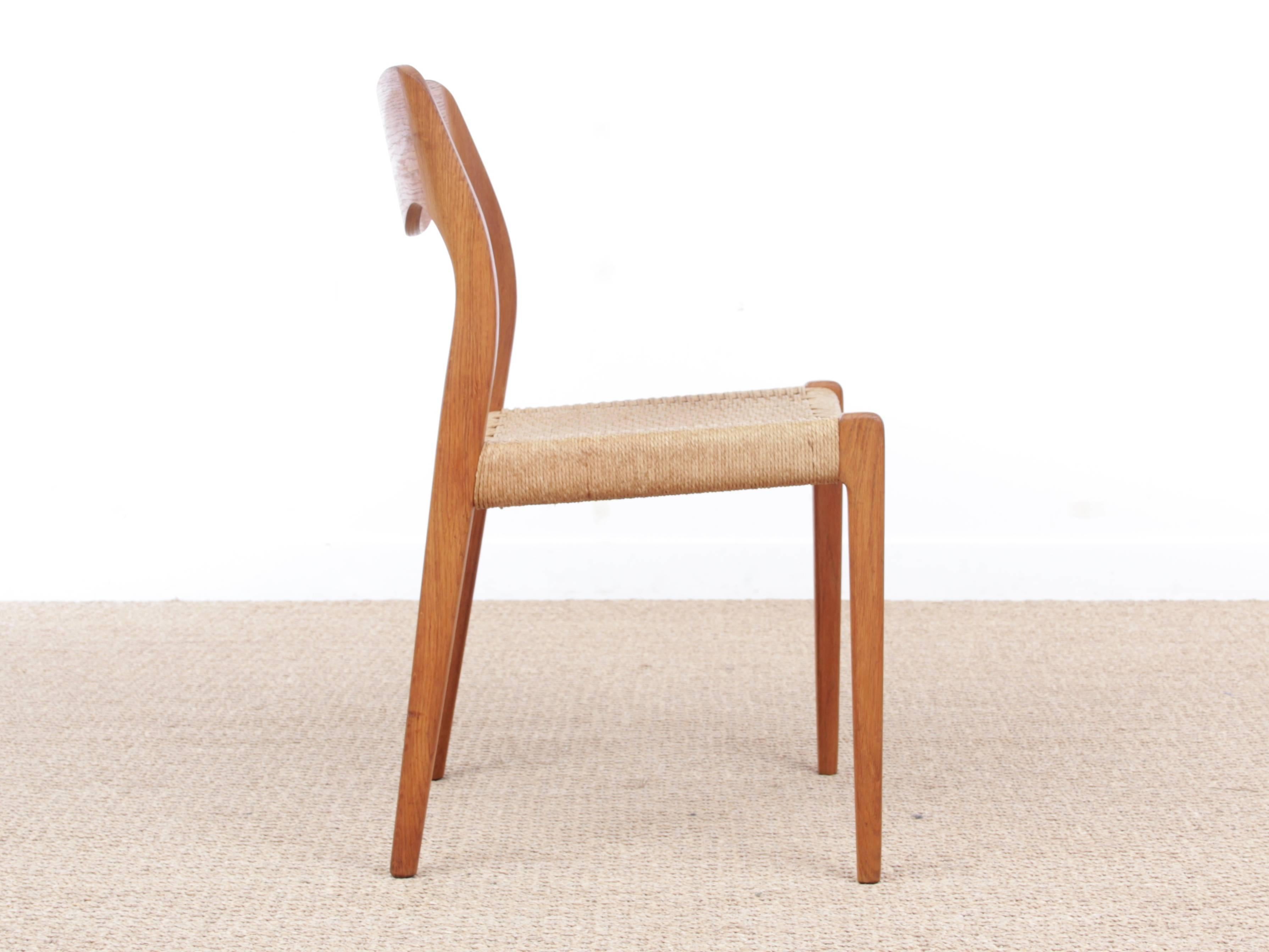 Mid-Century Modern Danish Chair in Oak Model 71 by Niels O. Møller 1