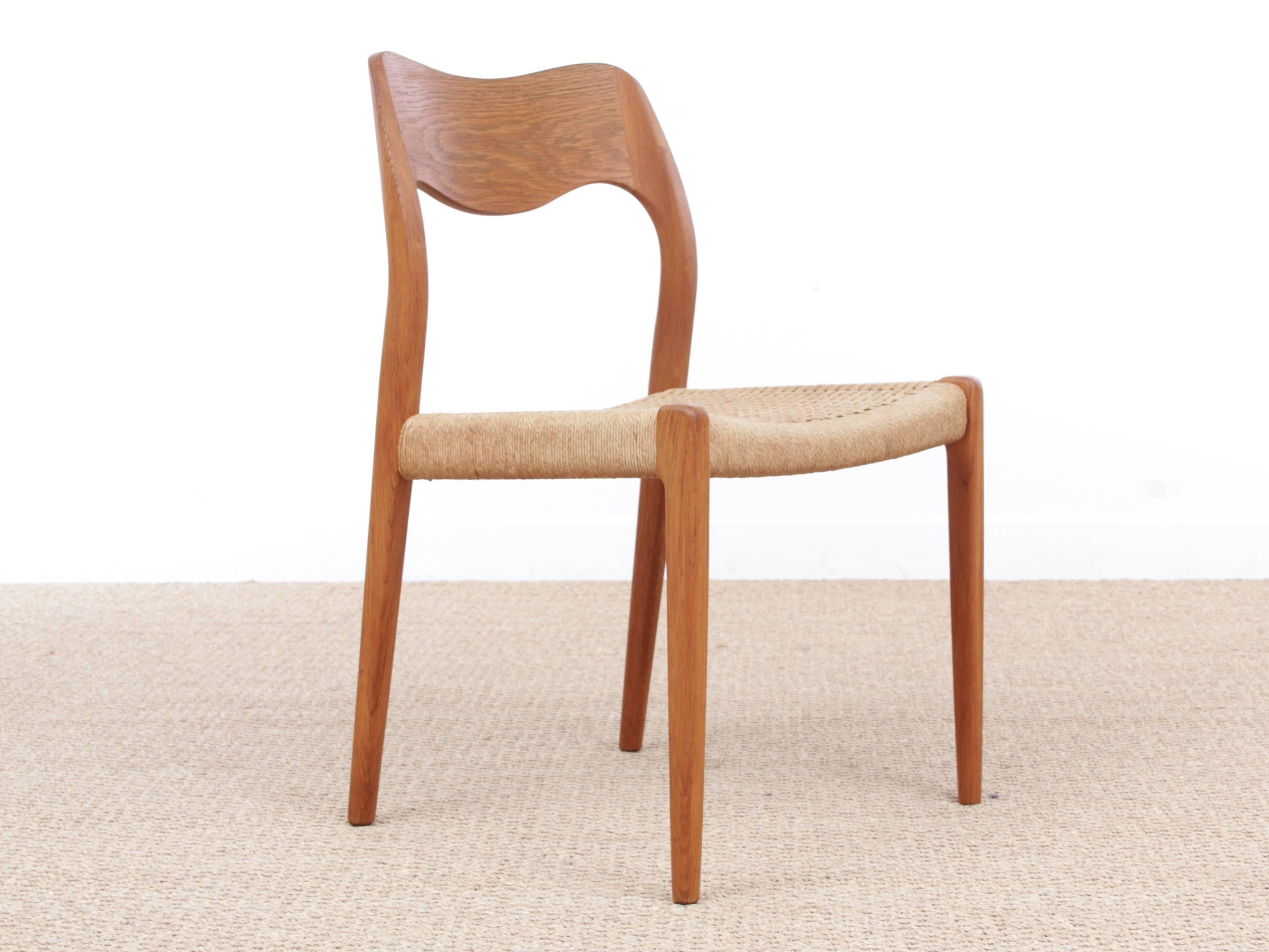 Mid-20th Century Mid-Century Modern Danish Chair in Oak Model 71 by Niels O. Møller