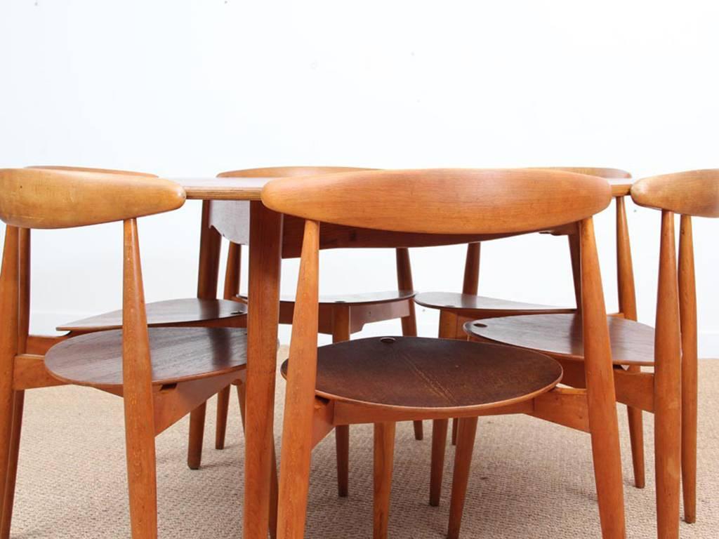 Heart Dining Set by Hans Wegner In Excellent Condition In Courbevoie, FR
