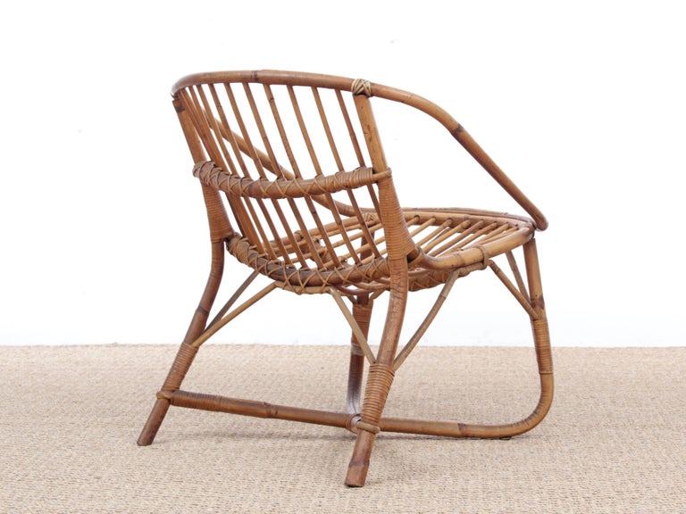 Mid-Century Modern Scandinavian Rattan Chair at 1stDibs