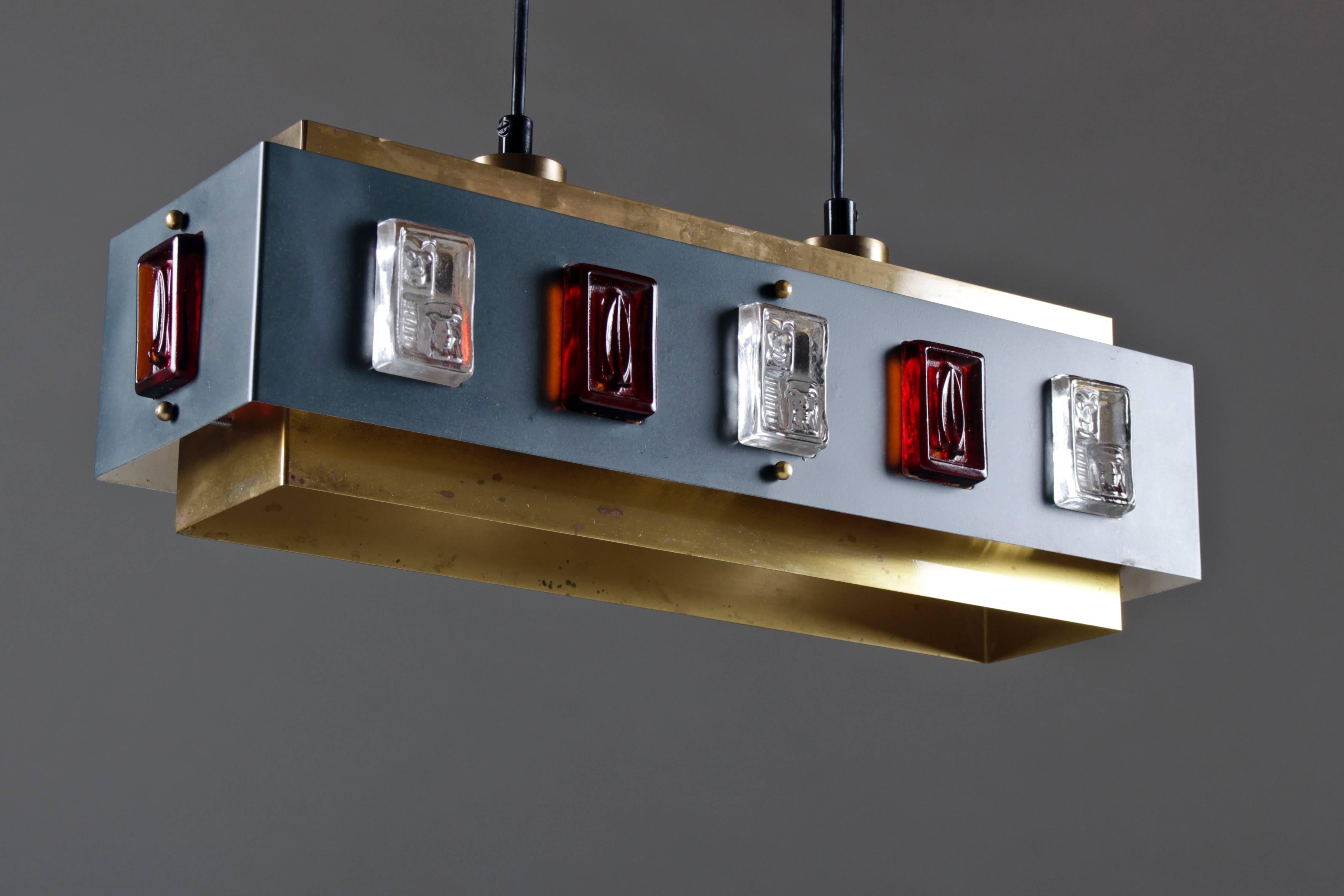 Brass Swedish Ceiling Light by Einar Bäckström and Erik Höglund