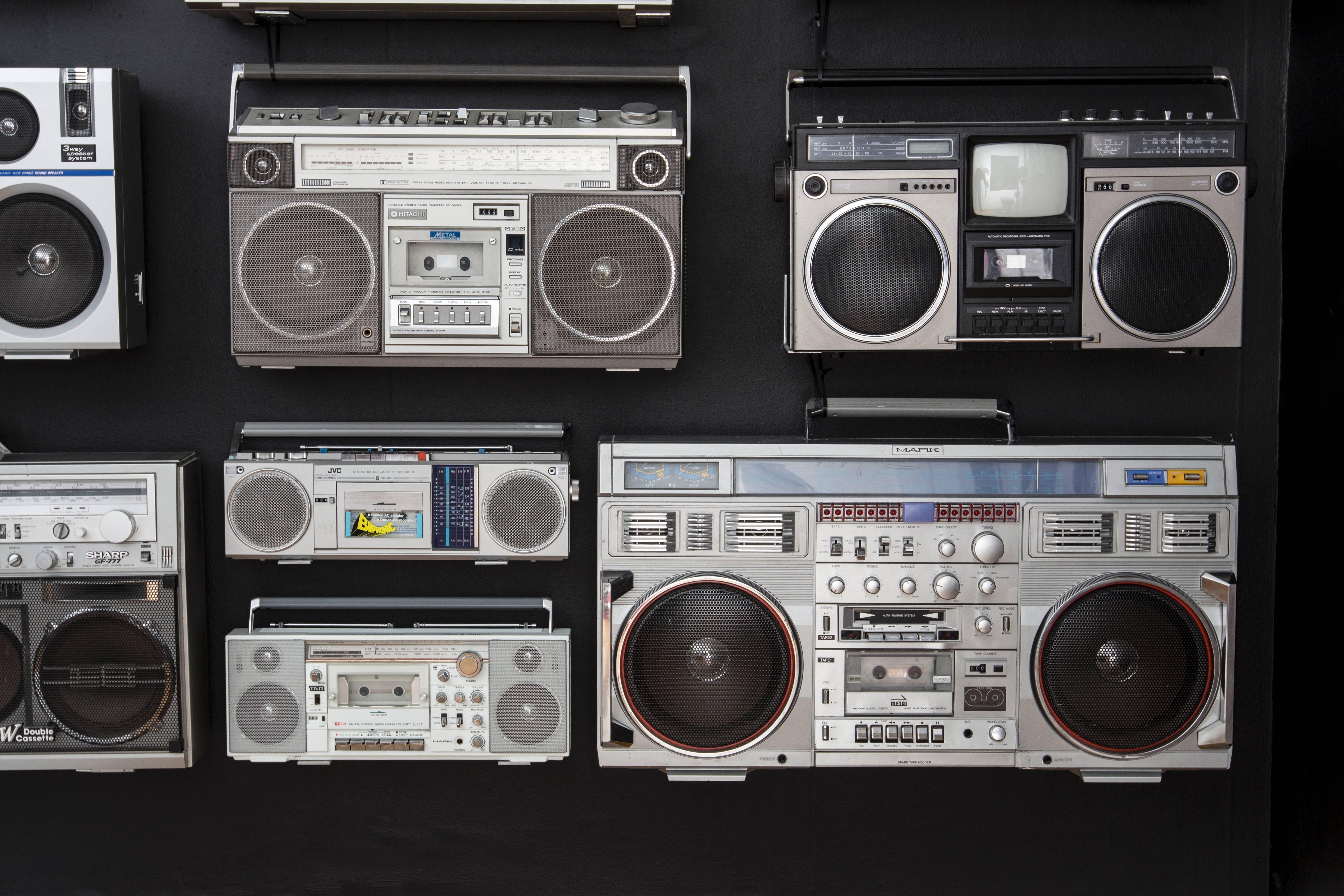 Unique Vintage Boombox Collection from the 1980s In Good Condition For Sale In Karlstad, SE