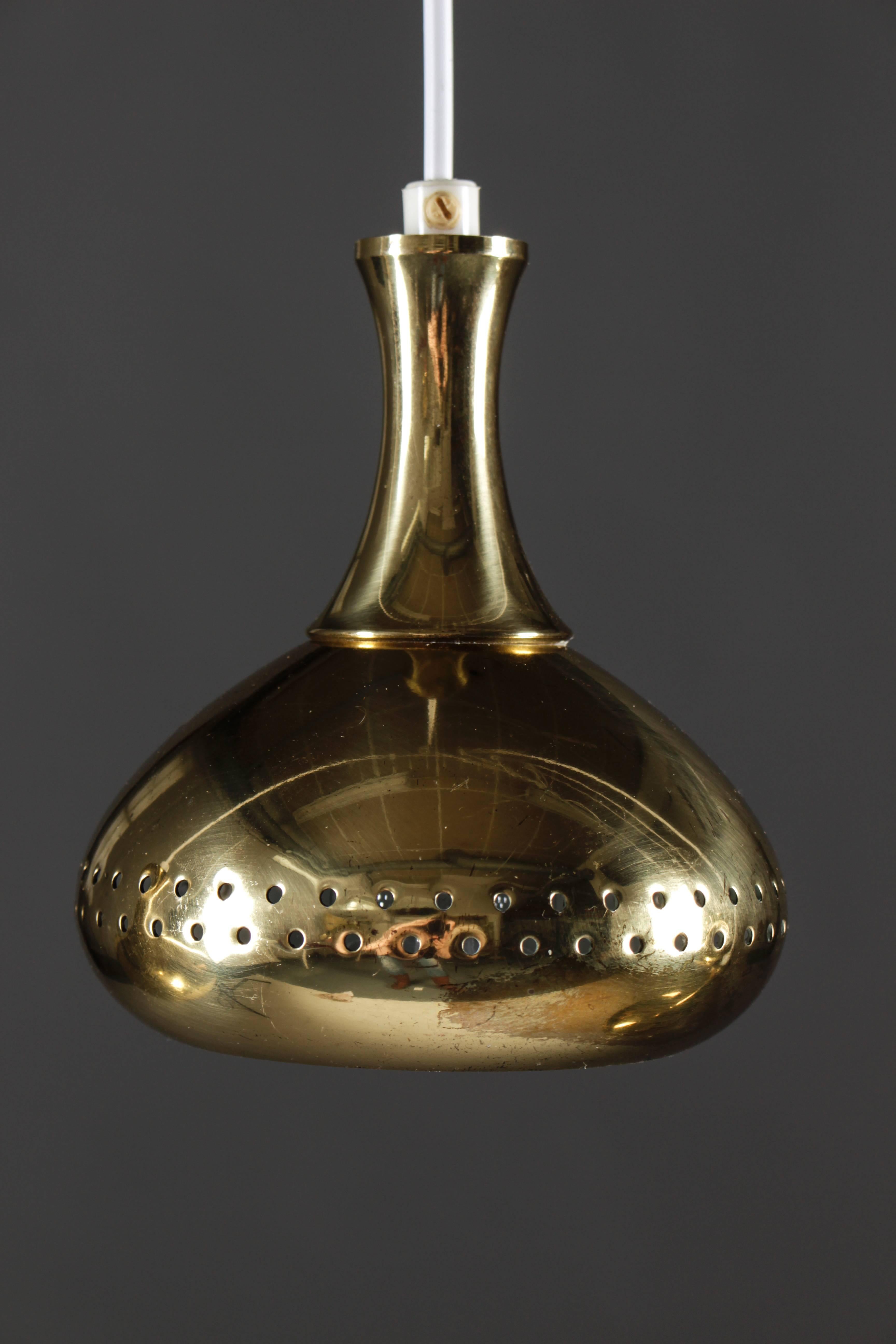 Mid-Century Modern Set of Five Brass Pendants by Hans-Agne Jakobsson