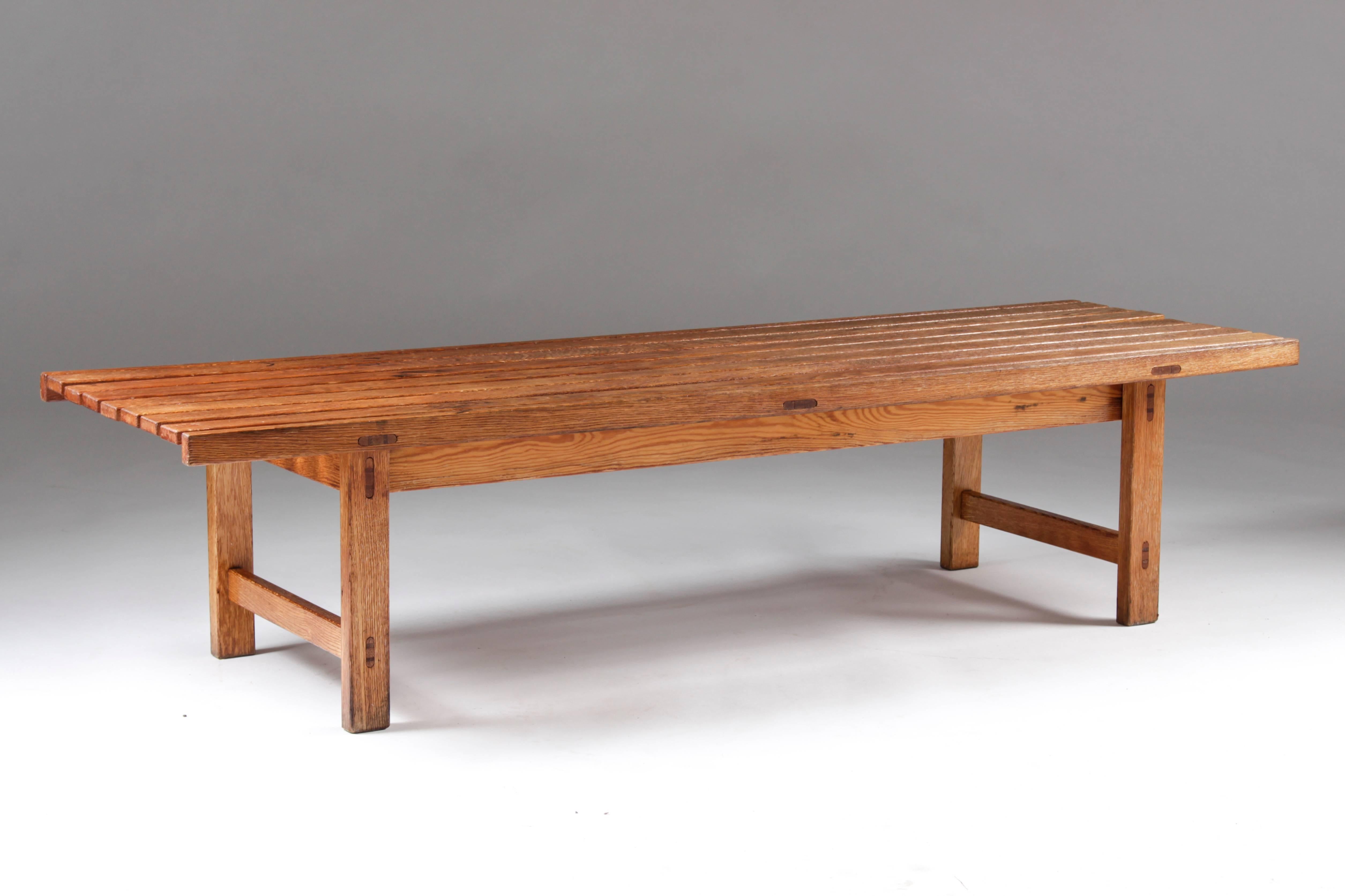 Mid-Century Modern Swedish Mid Century Bench or Side Table in Oak by Hugo Svensson For Sale