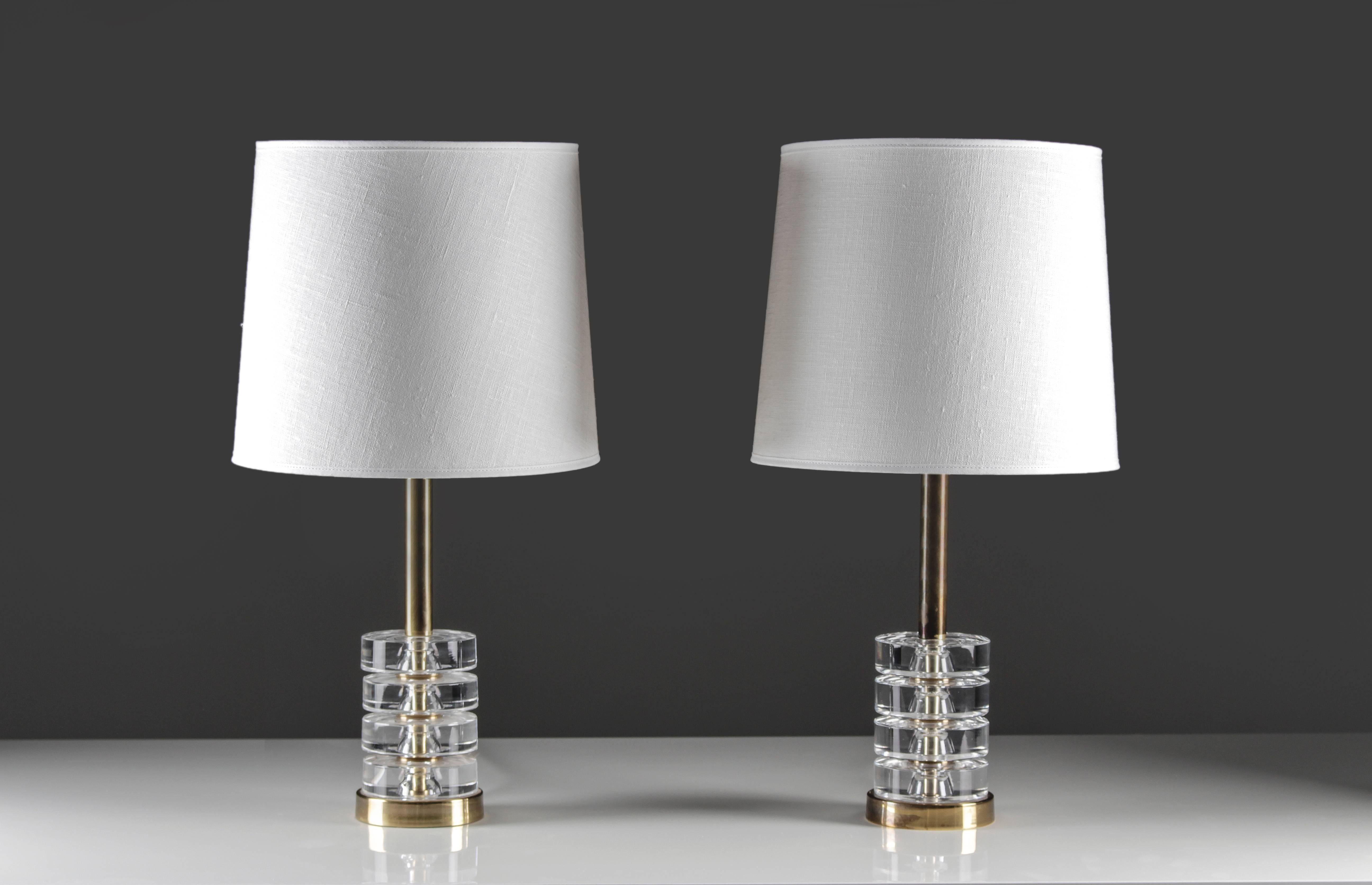 Mid-Century Modern Pair of Table Lamps by Carl Fagerlund for Orrefors