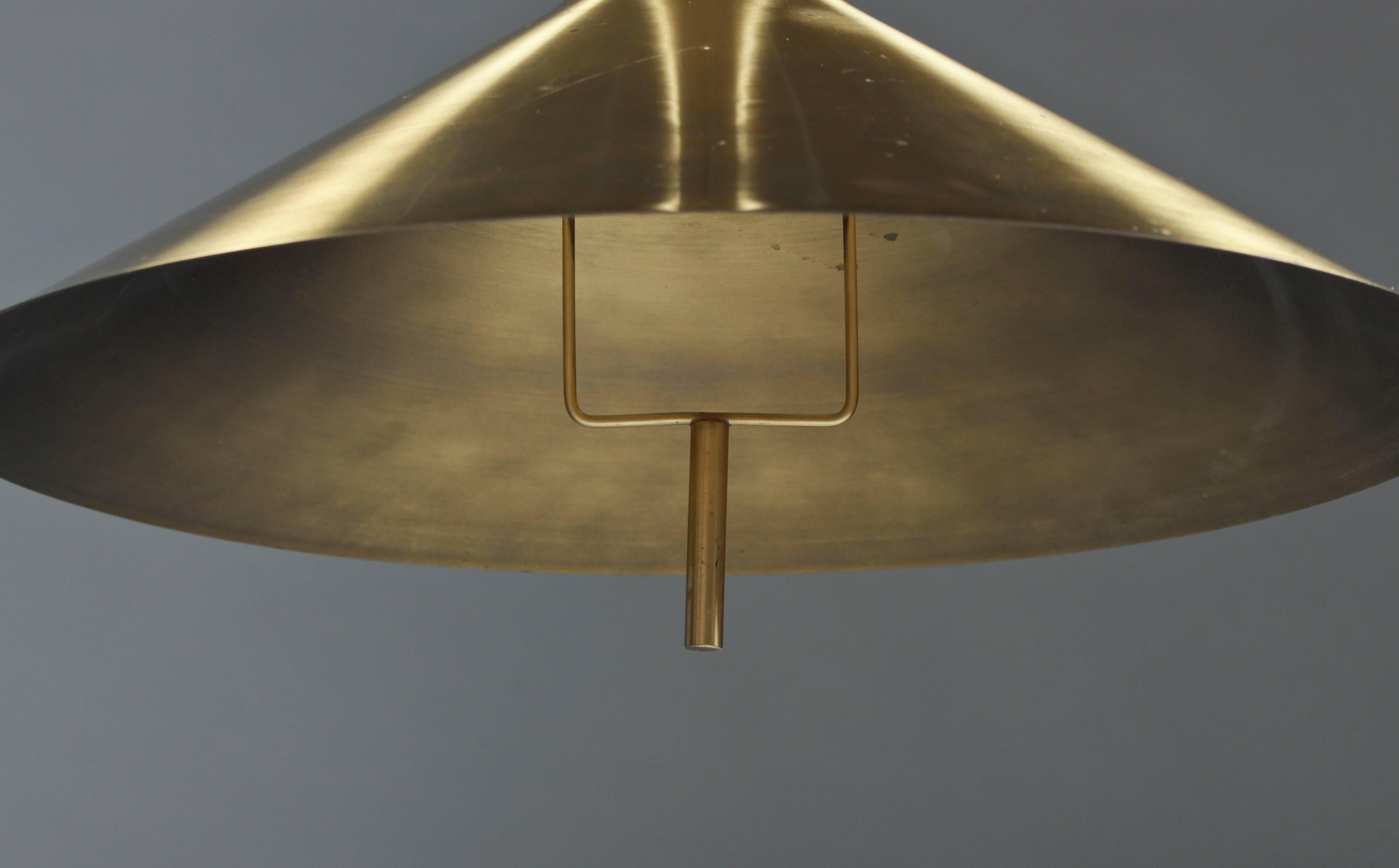 Swedish Danish Brass Pendant in Brass with Counter Weight