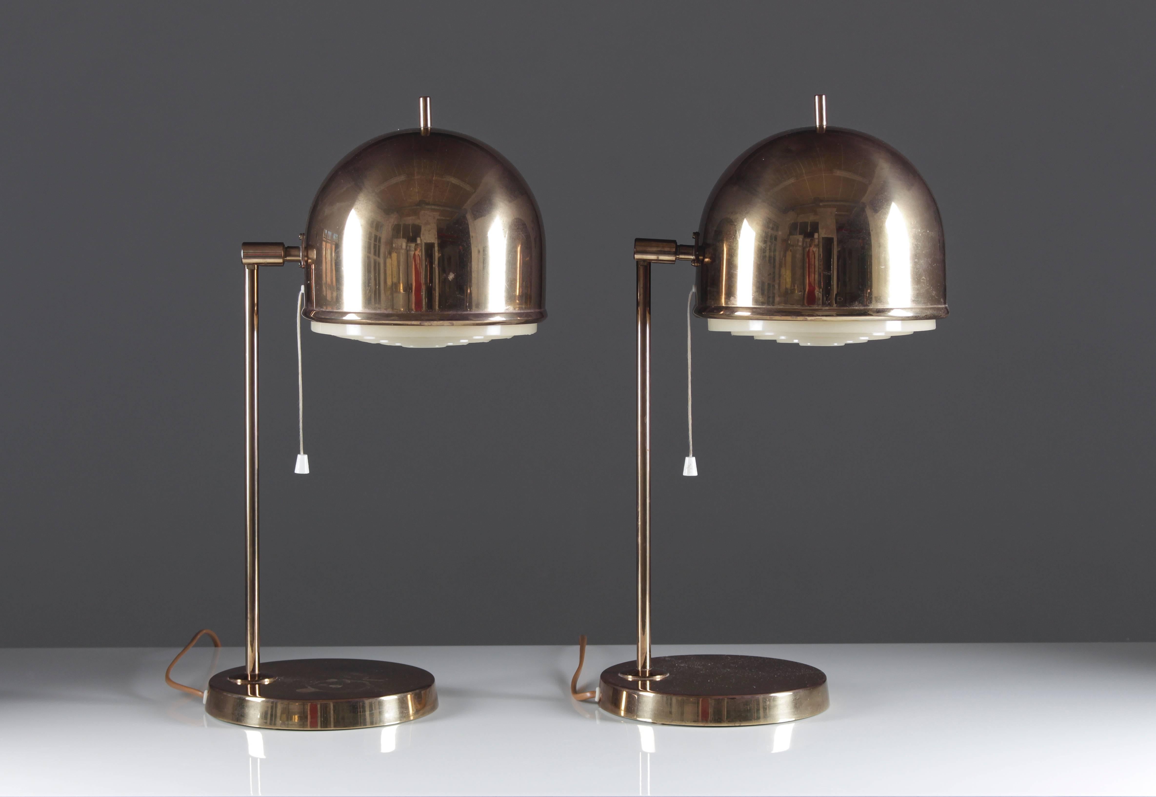 Mid-Century Modern Table Lamps in Brass by Bergboms, Sweden