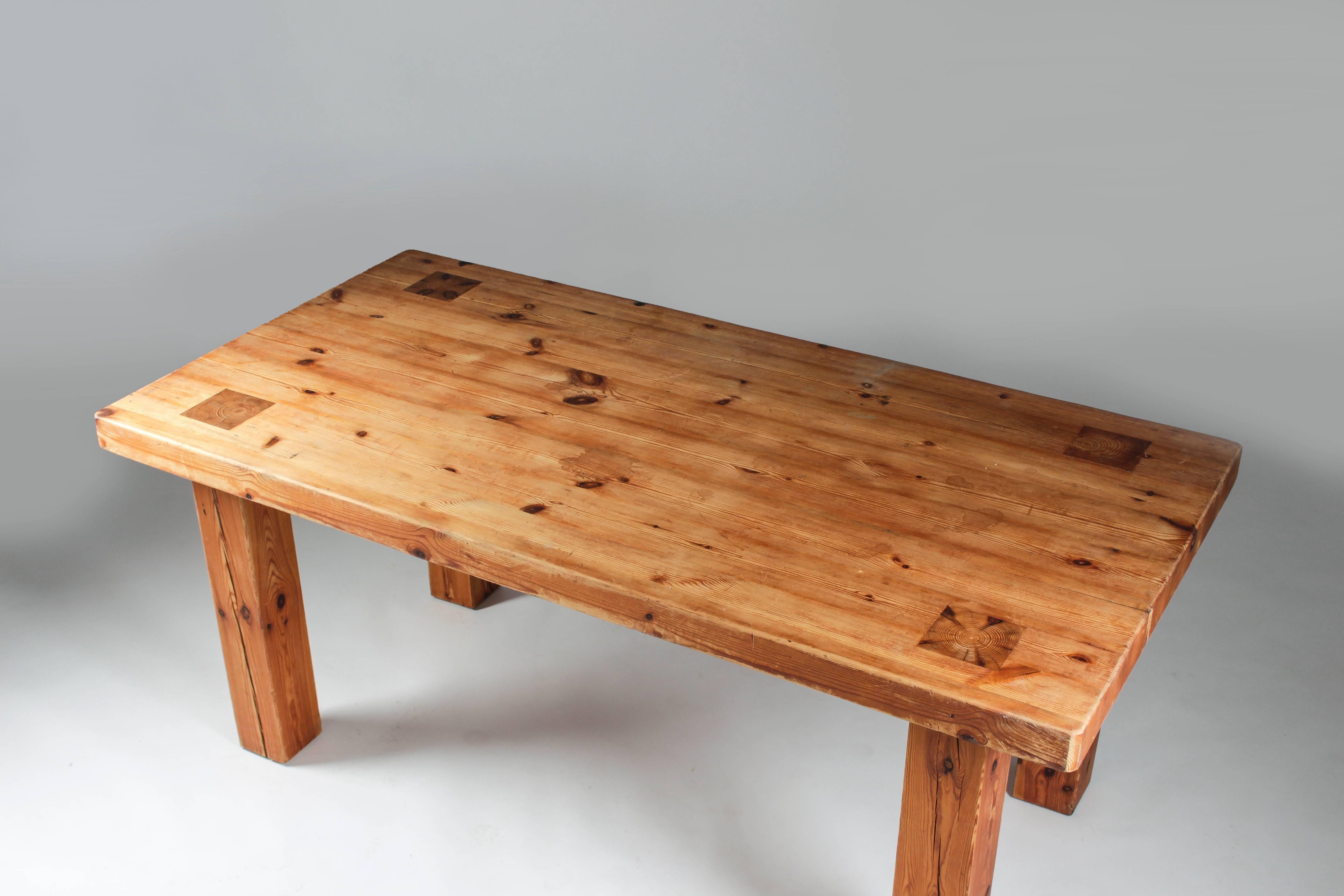 Swedish Table Made of Wood from an Old Barn 1