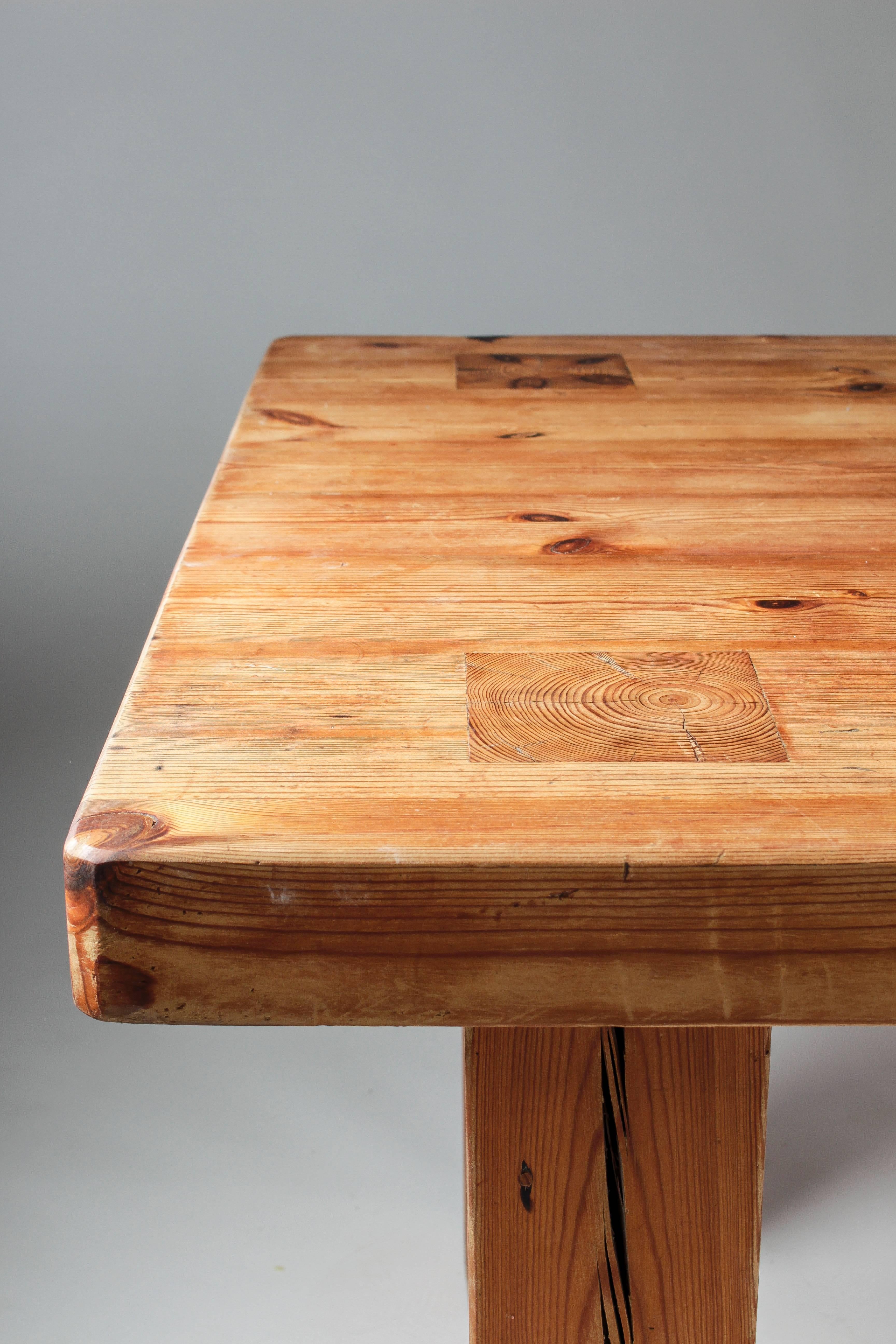Pine Swedish Table Made of Wood from an Old Barn