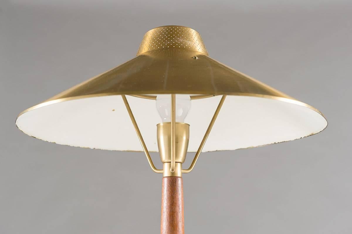 Scandinavian Modern Swedish, Mid-Century Table Lamp in Brass by Hans Bergström