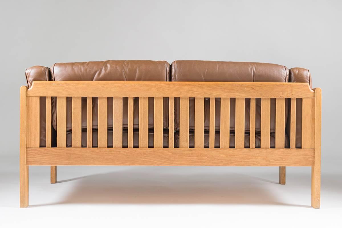oak leather sofa