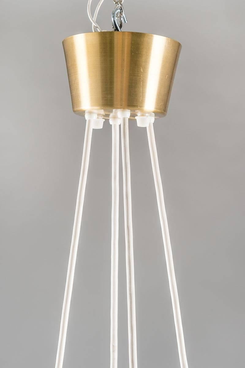 Pair of Swedish Mid-Century Pendants in Glass and Brass 2