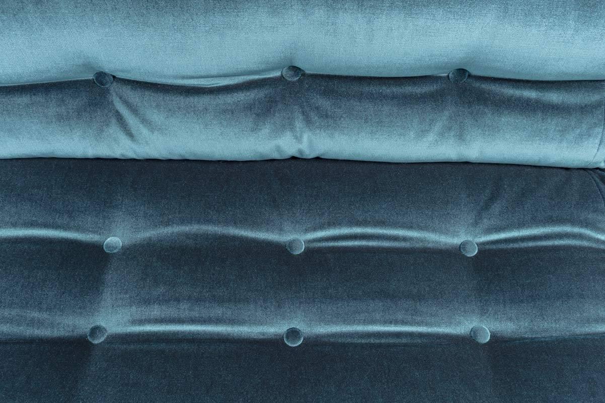 20th Century Sofa and Ottoman in Blue Velvet 