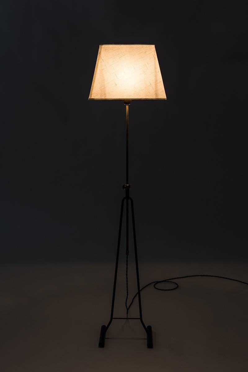 Swedish Mid-Century Floor Lamp in Brass and Metal by ASEA 4
