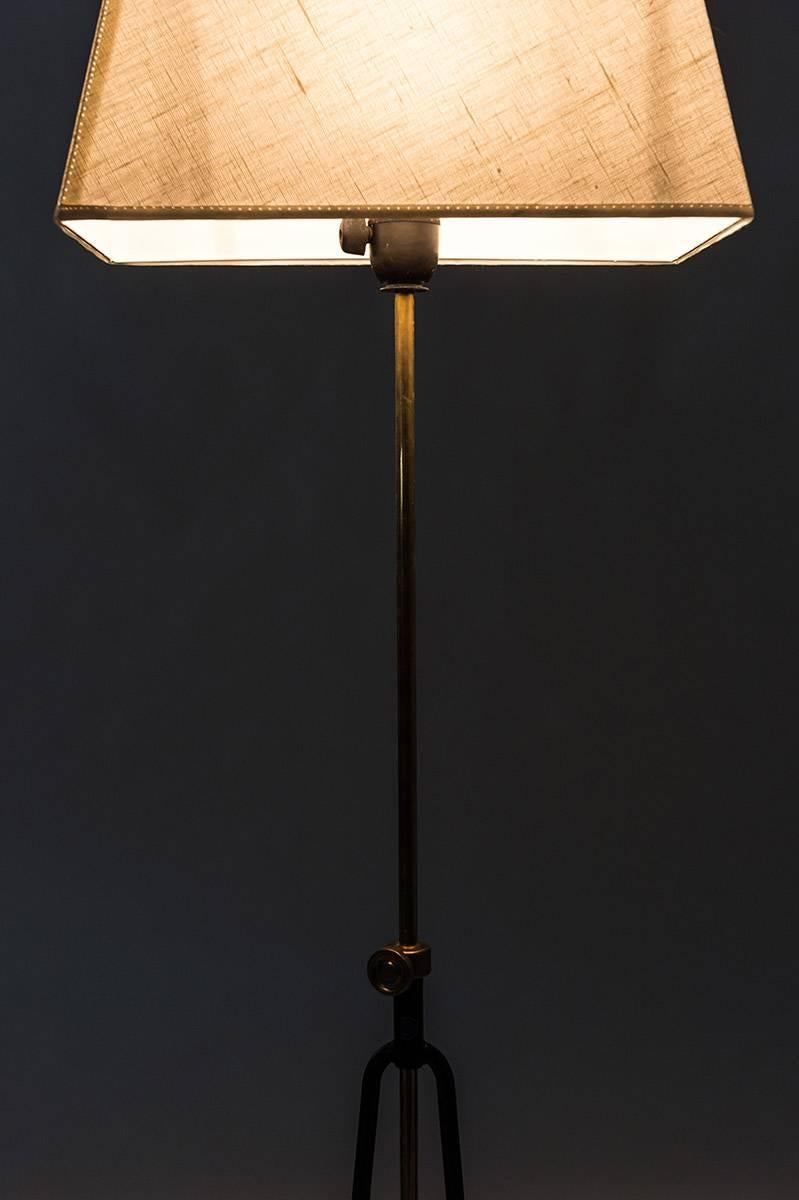 Swedish Mid-Century Floor Lamp in Brass and Metal by ASEA 5