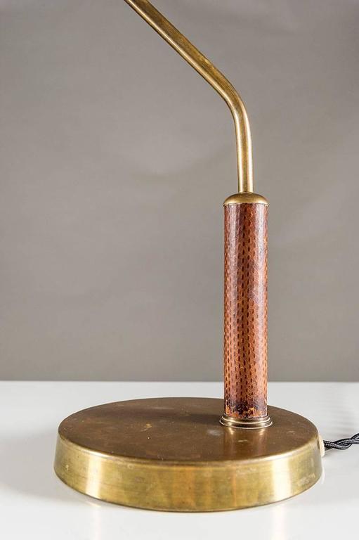 Swedish Scandinavian Desk Lamp in Brass by Ab E. Hansson & Co, 1940s For Sale