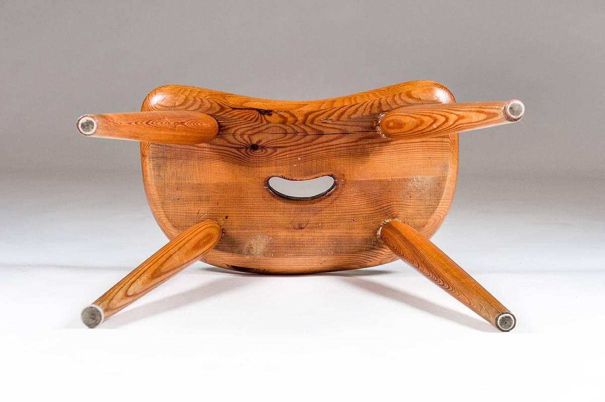 Swedish Stool in Pine by Torsten Claeson, 1930s For Sale 2