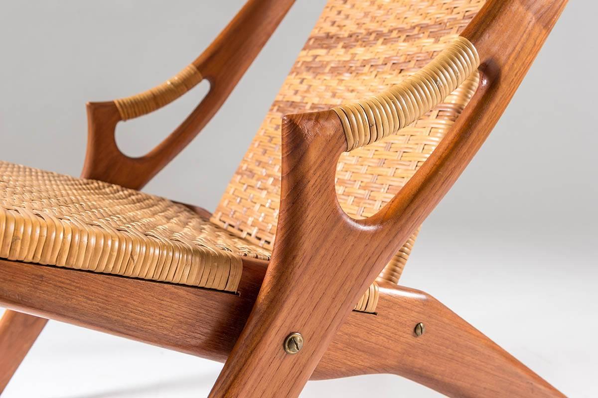 Rattan Pair of Danish Easy Chairs by Arne Hovmand-Olsen, Model 300