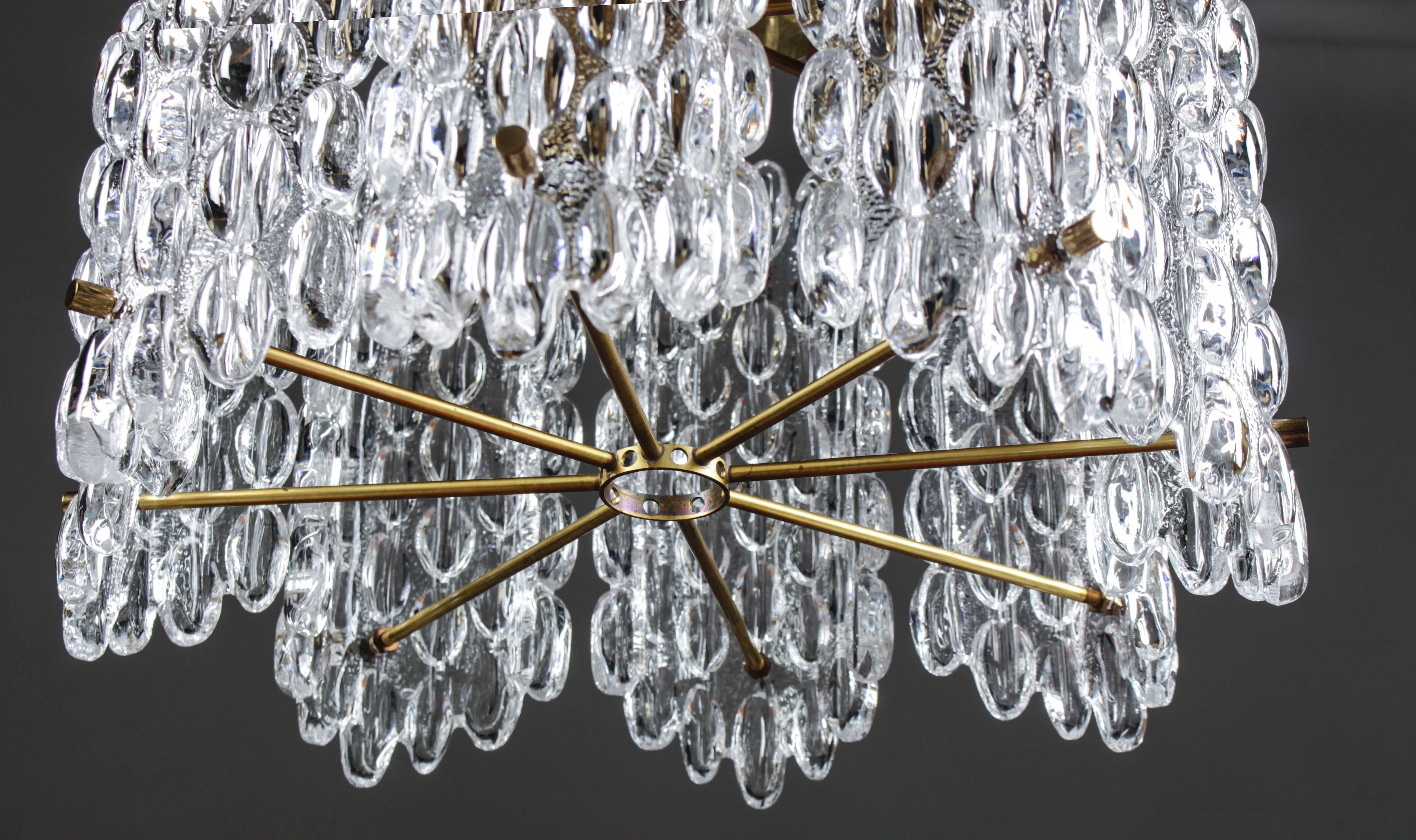 Pair of Swedish Midcentury Chandeliers by Carl Fagerlund for Orrefors 4