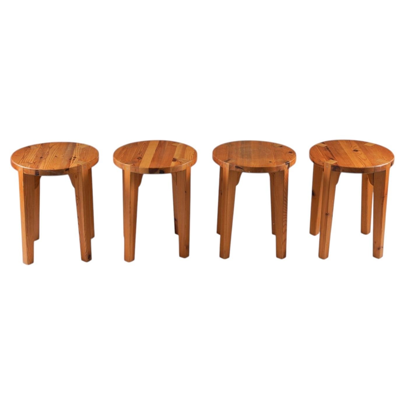 Swedish Stools in Pine For Sale
