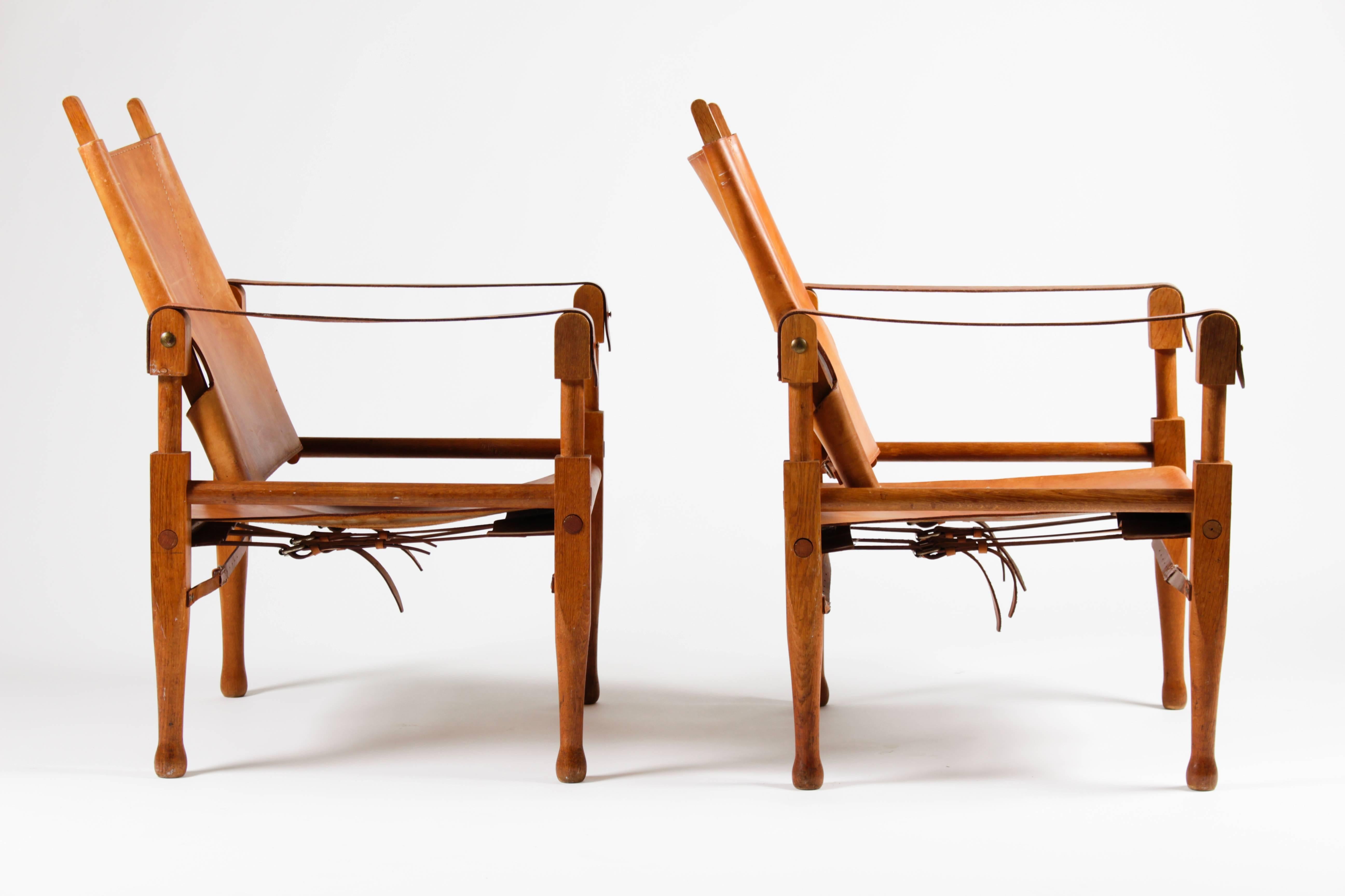 Swiss Pair of Safari Chairs by Wilhelm Kienzle