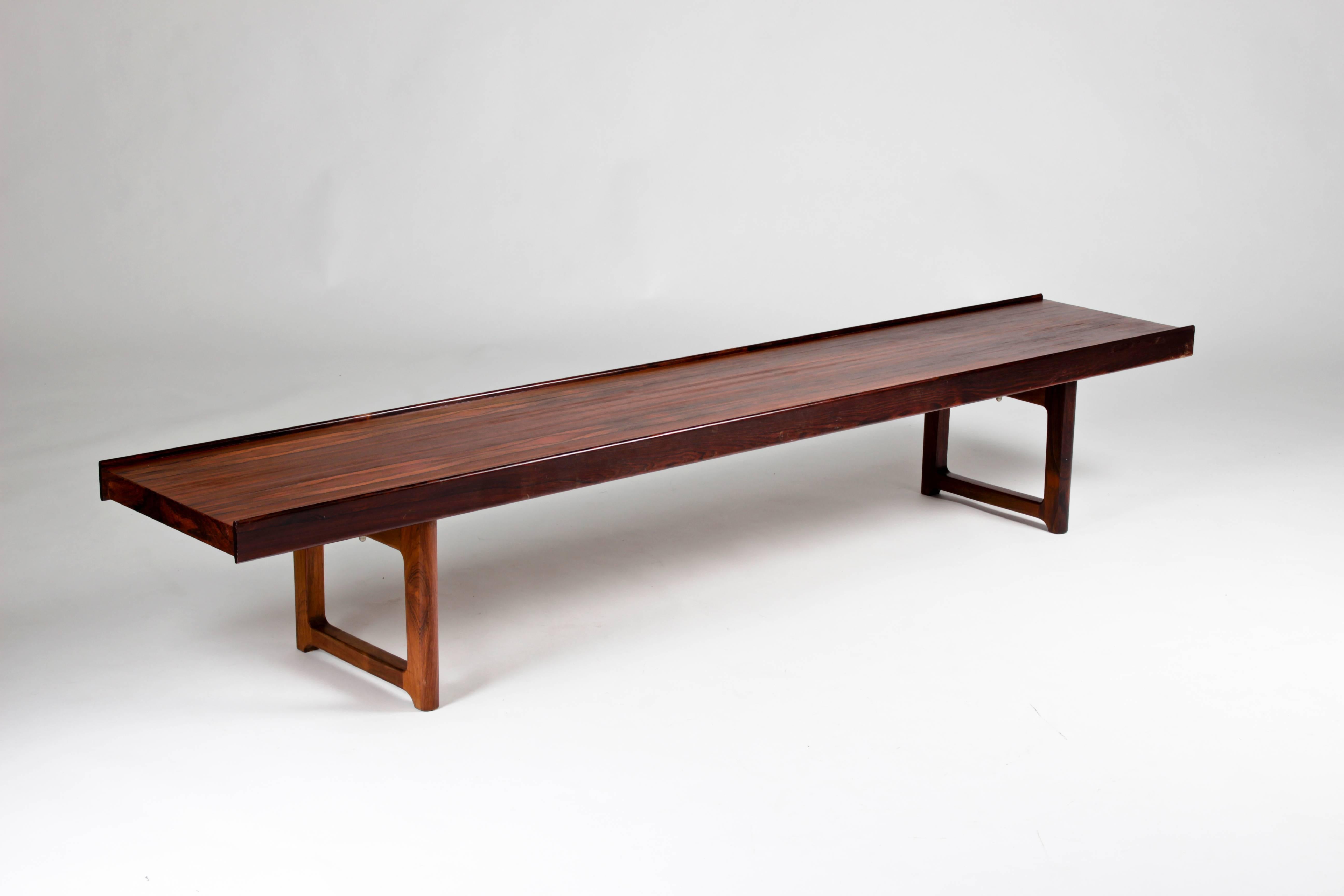 Krobo bench in rosewood by Torbjørn Afdal for Mellemstrand, Norway.
Condiotion: Very good restored condition, slightly bleached by the sun. 