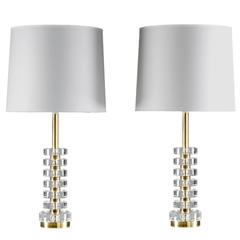 Pair of Table Lamps by Carl Fagerlund for Orrefors