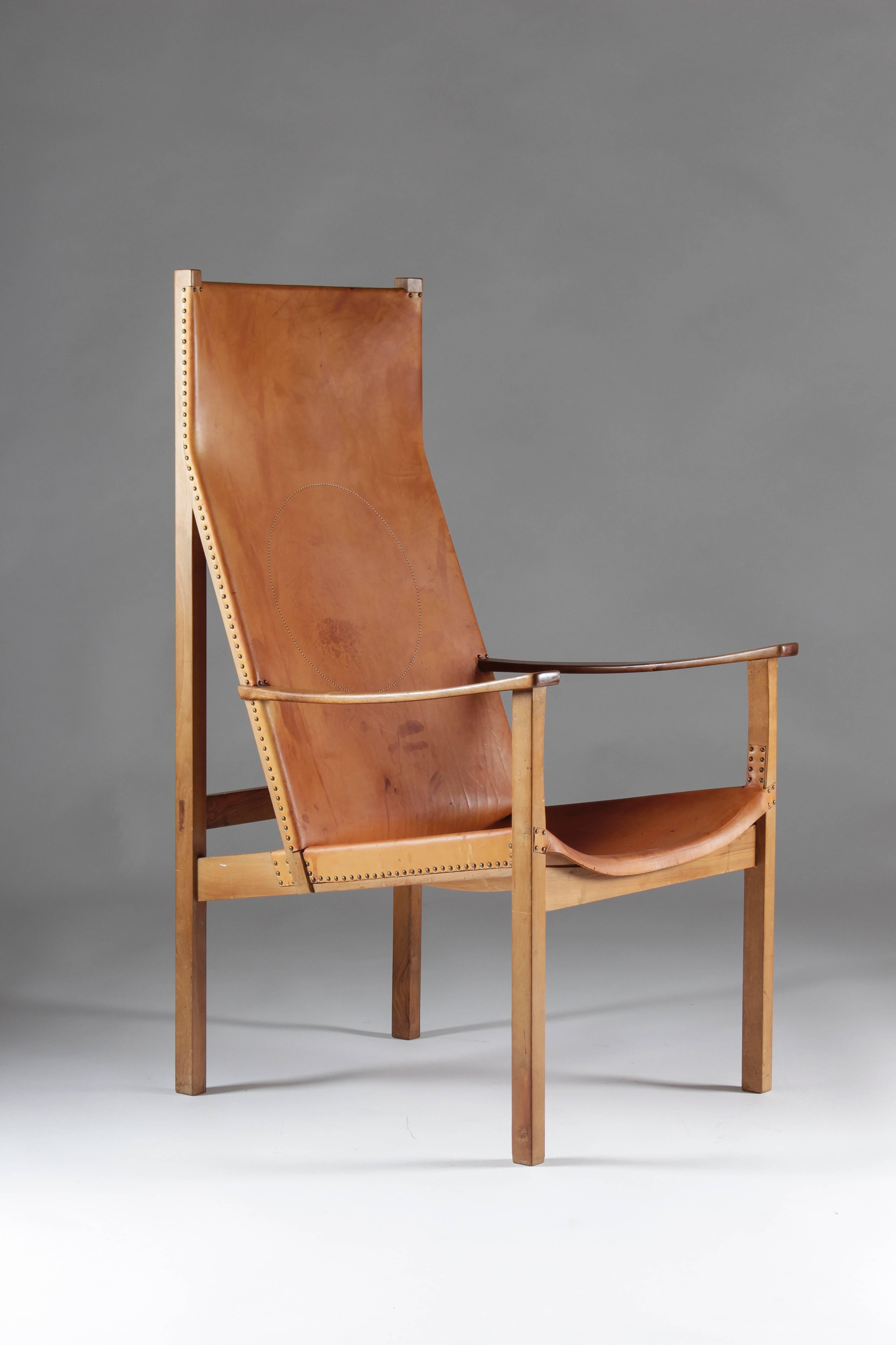 Mid-Century Modern Very Rare Armchair by Egon Jonason Sweden