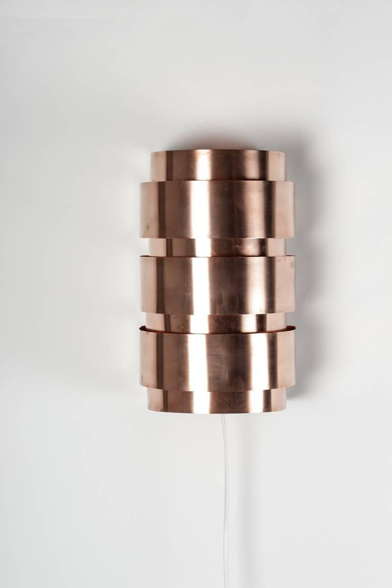 Swedish Set of Four Sconces in Copper by Hans-Agne Jakobsson