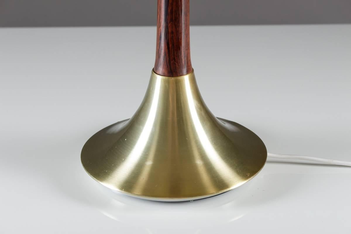 Danish Table Lamp in Rosewood and Metal by Fog & Mørup 1