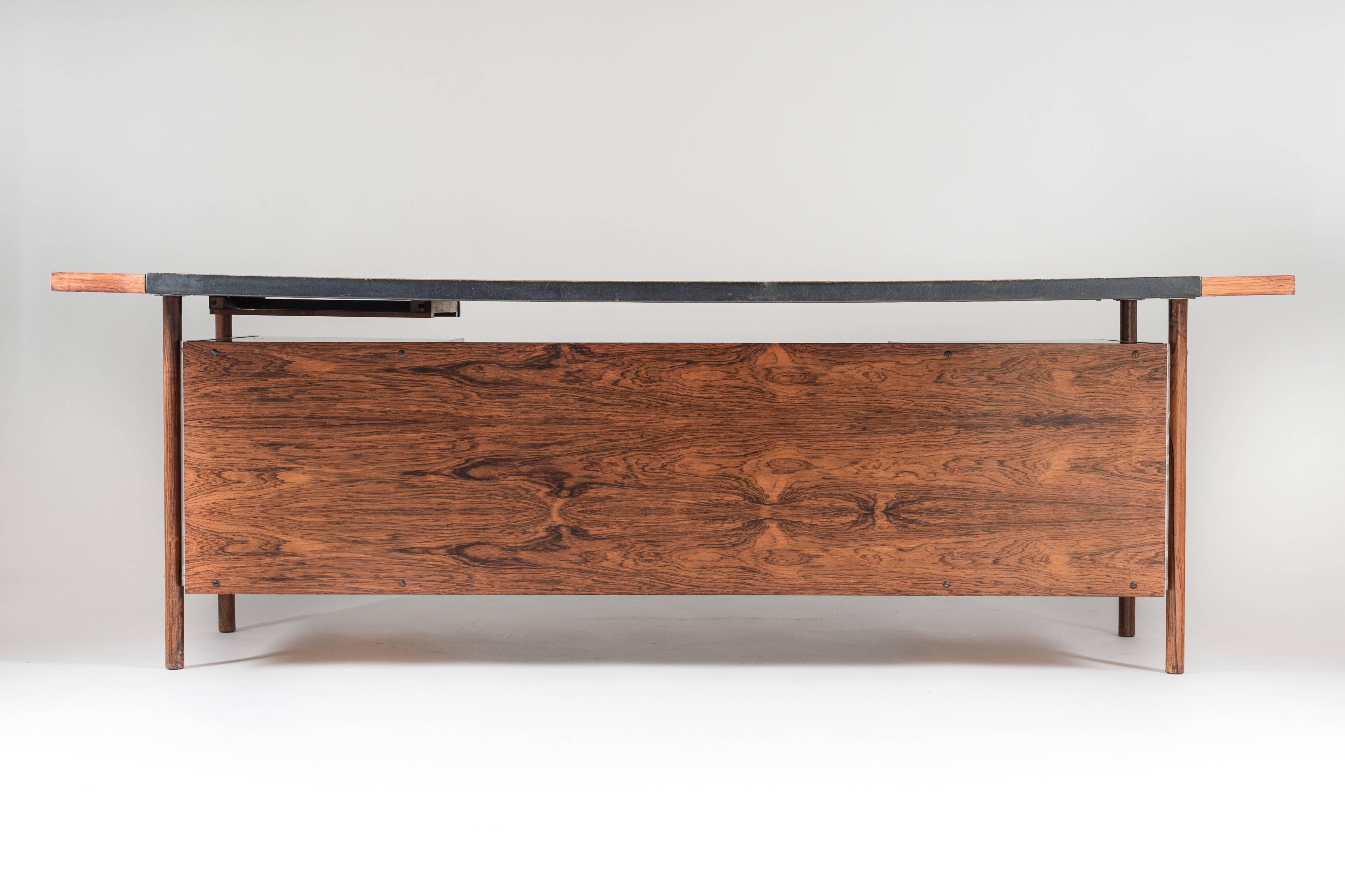 Swedish Mid-Century Executive Desk In Rosewood and Leather by Sven Ivar Dysthe