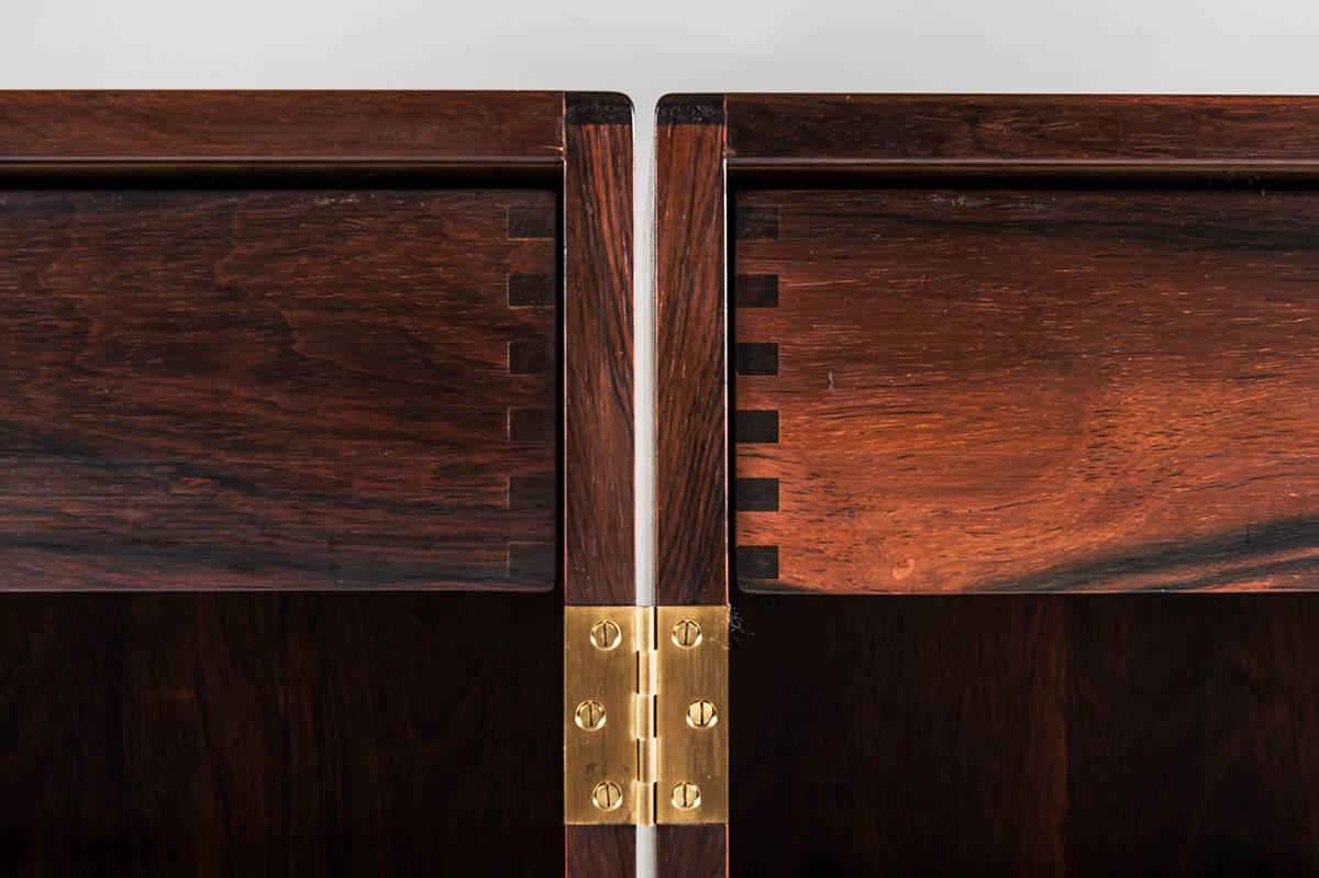 Brass Danish Bar Cabinet by Reno Wahl Iversen for Dyrlund For Sale