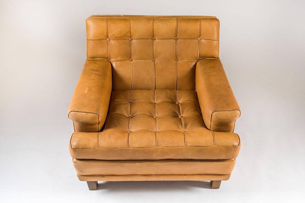 Midcentury Swedish Lounge Chair and Ottoman 