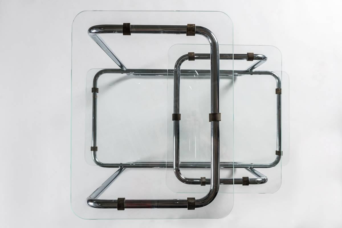 Glass Bauhaus Shelves by Emile Guillot, Germany, 1930s