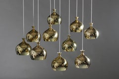 Helge Zimdal "the Onion" Swedish Midcentury Pendants in Brass