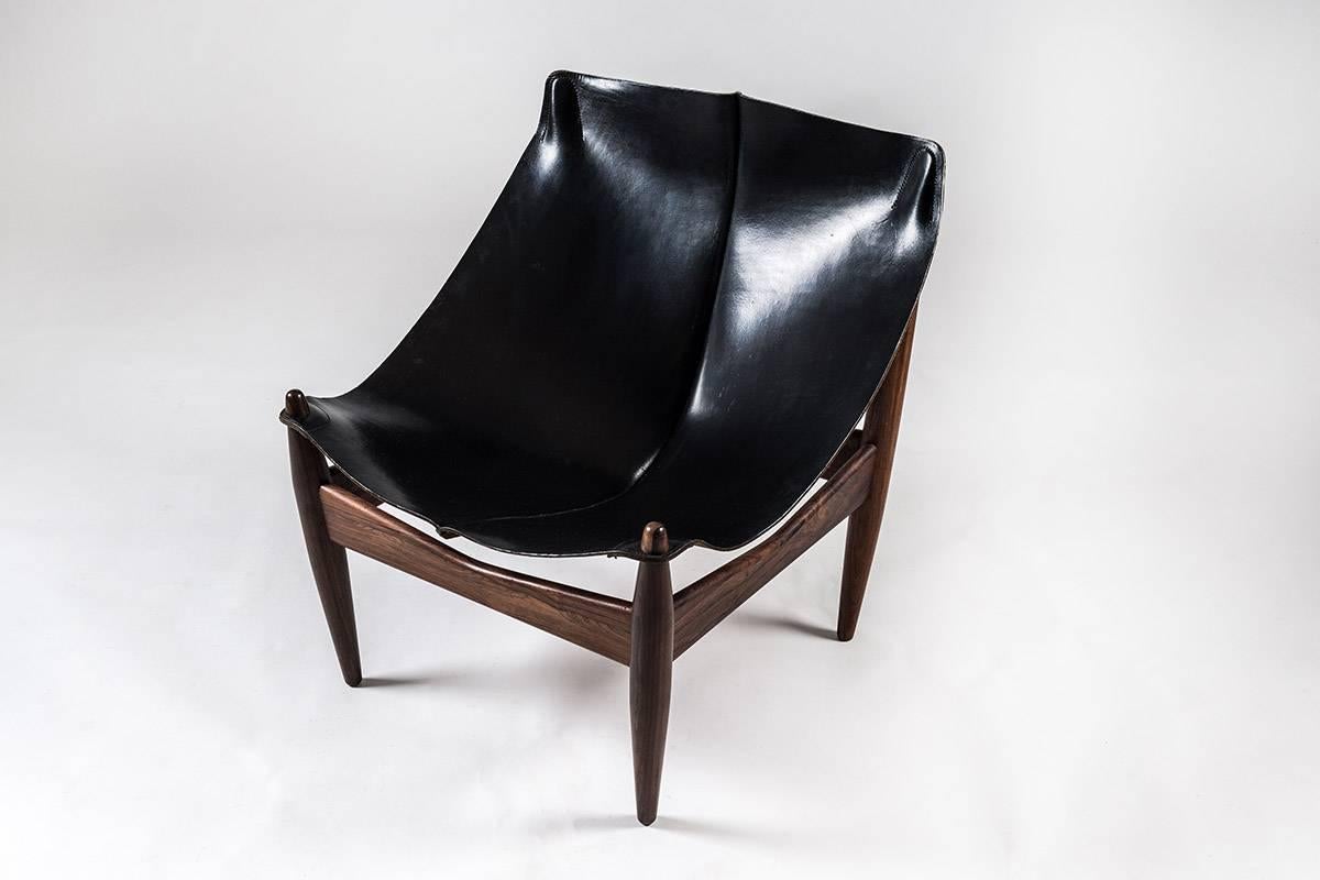 Scandinavian Modern Scandinavian Easy Chair and Ottoman Model 272 Designed by Illum Wikkelsø For Sale
