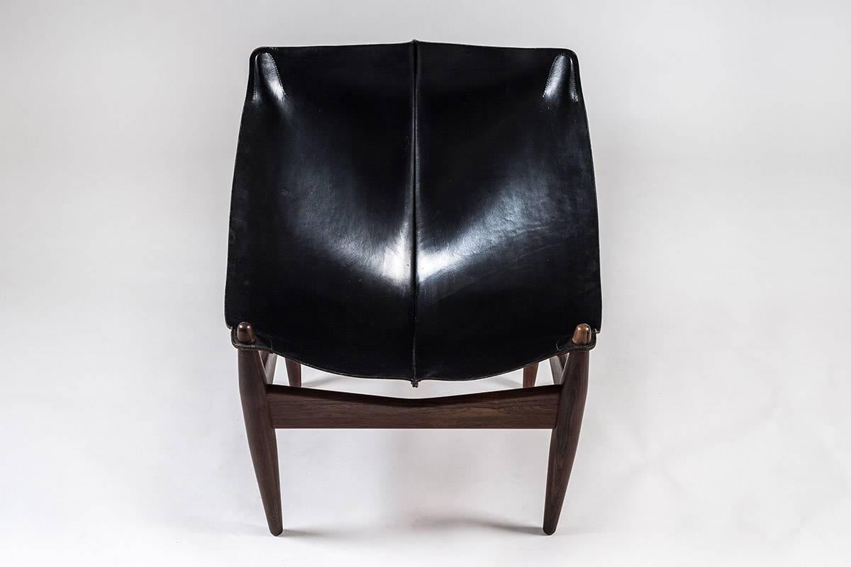 Skandinavischer Sessel und Ottomane Modell 272, entworfen von Illum Wikkels (20. Jahrhundert) im Angebot