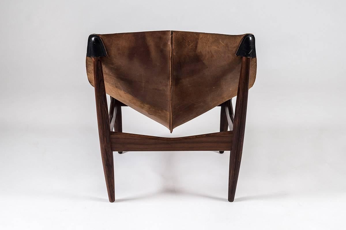 Skandinavischer Sessel und Ottomane Modell 272, entworfen von Illum Wikkels im Zustand „Gut“ im Angebot in Karlstad, SE