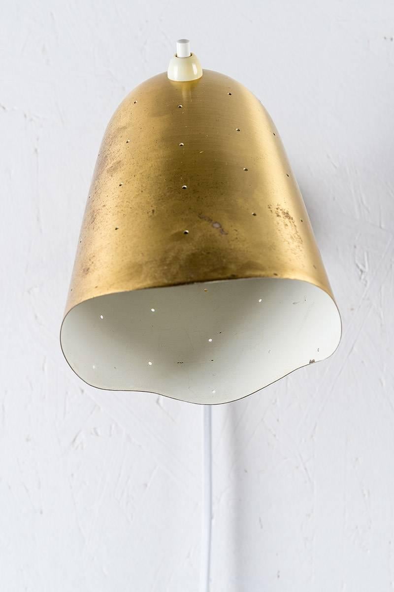 Swedish Midcentury Wall Lamps in Perforated Brass by Boréns In Good Condition In Karlstad, SE